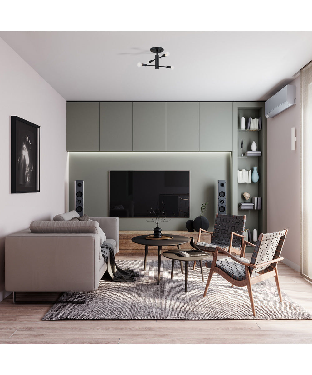 Arlo 4 Light Semi Flush Mount Matte Black