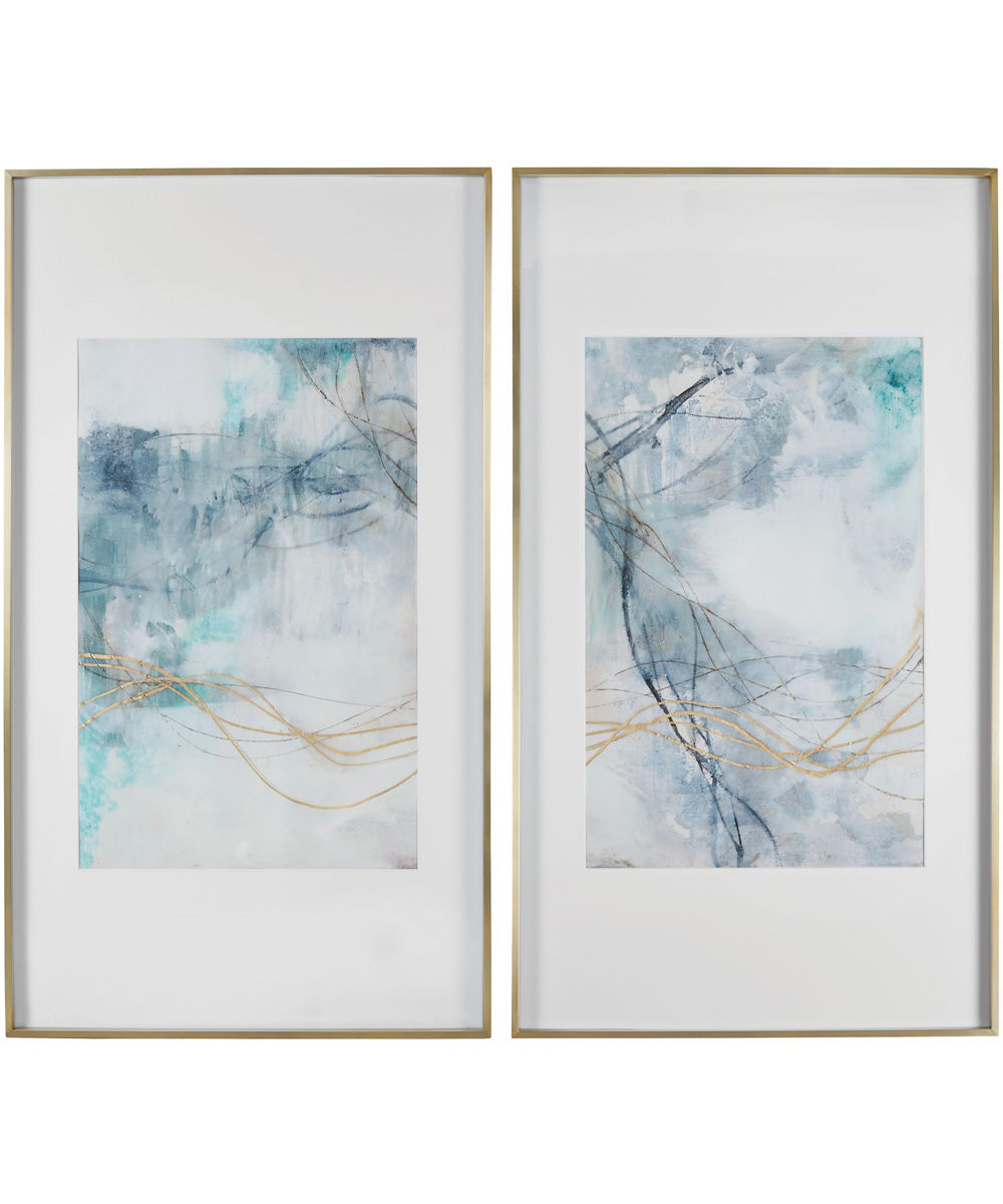 Undulating Oro Abstract Prints Set of 2