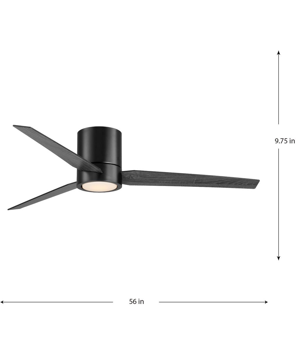 Braden 56" 3-Blade Indoor Hugger Ceiling Fan Matte Black