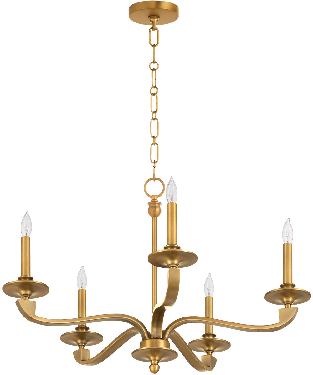 Chantelle 5-light Chandelier Brushed Brass