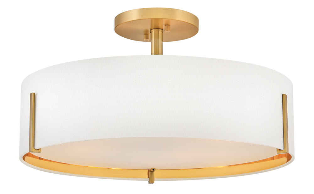 Halle 4-Light Medium Semi-Flush Mount in Lacquered Brass