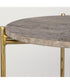 Accent Table with Gold Frame and Dark Travertine Marble
