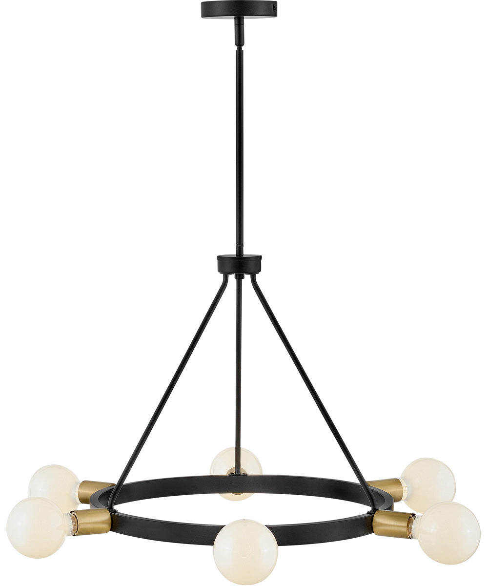 Orla 6-Light Medium Single Tier Chandelier in Black