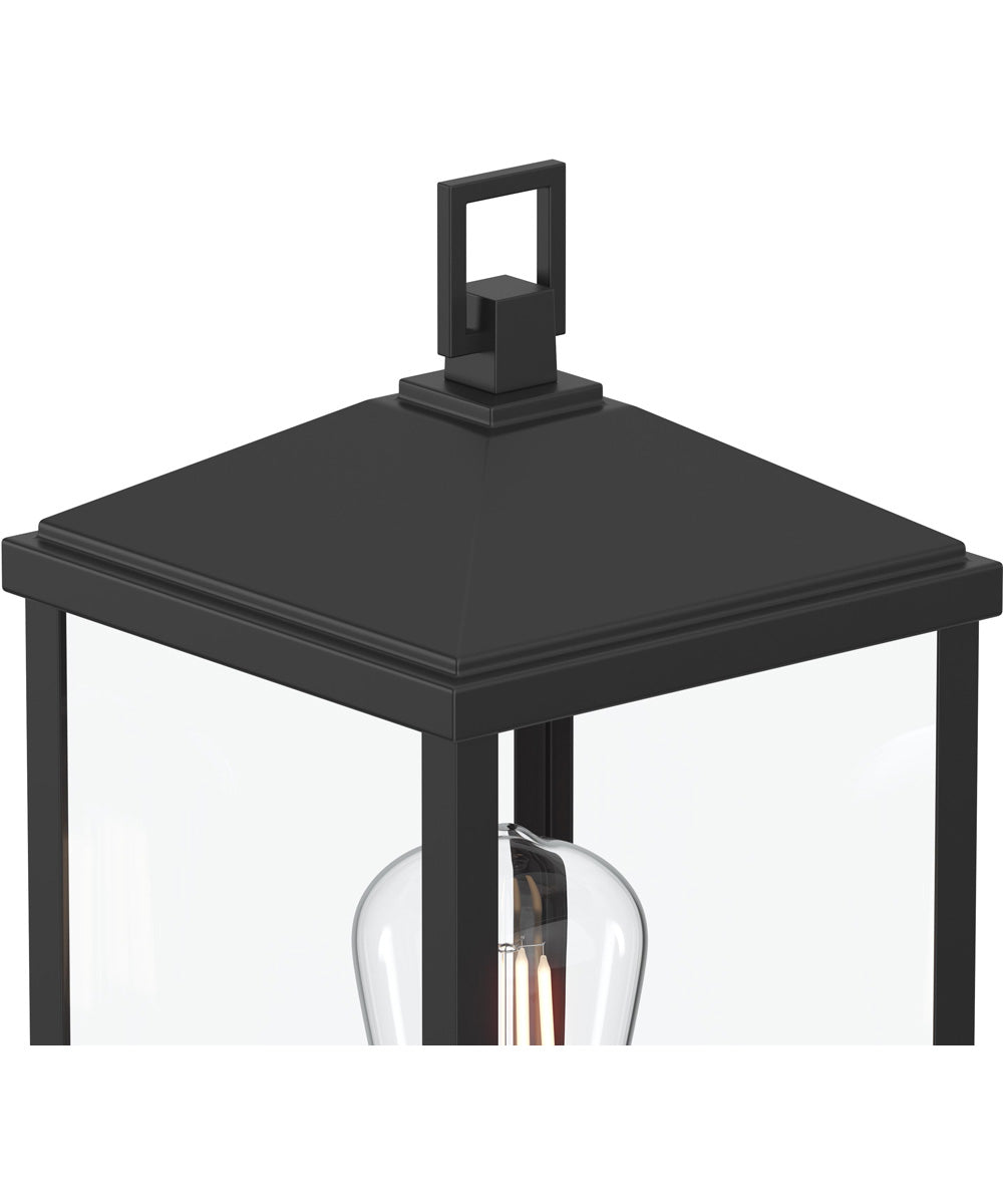 Cantley Outdoor Post Mount Lantern Light with Clear Glass Panels Matte Black