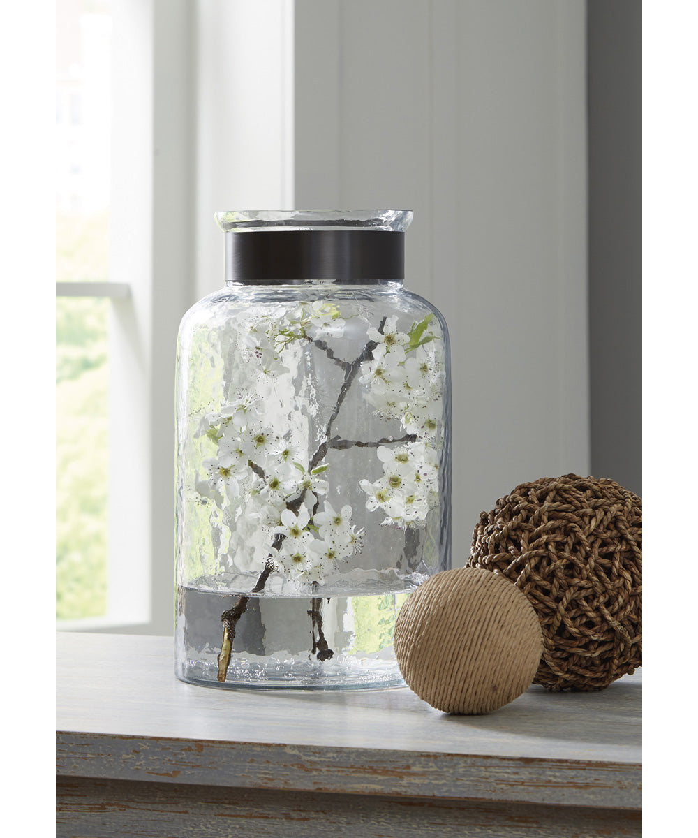 Lukasvale Vase Clear/Pewter