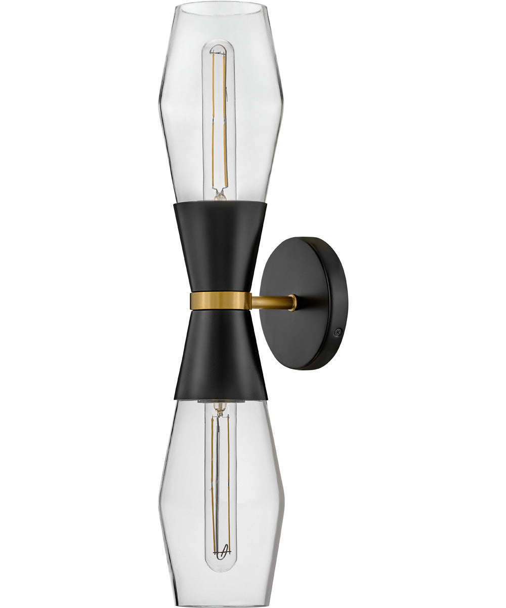 Livie 2-Light Large Two Light Sconce in Black