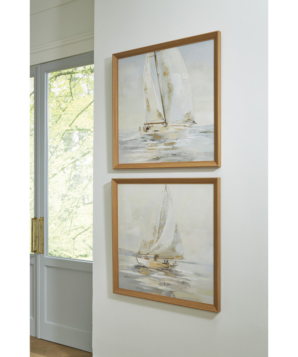 Winbrook Wall Art Set Set of 2 Gray/Tan/Gold