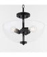 Adams 3-light Dual Mount Light Fixture Matte Black