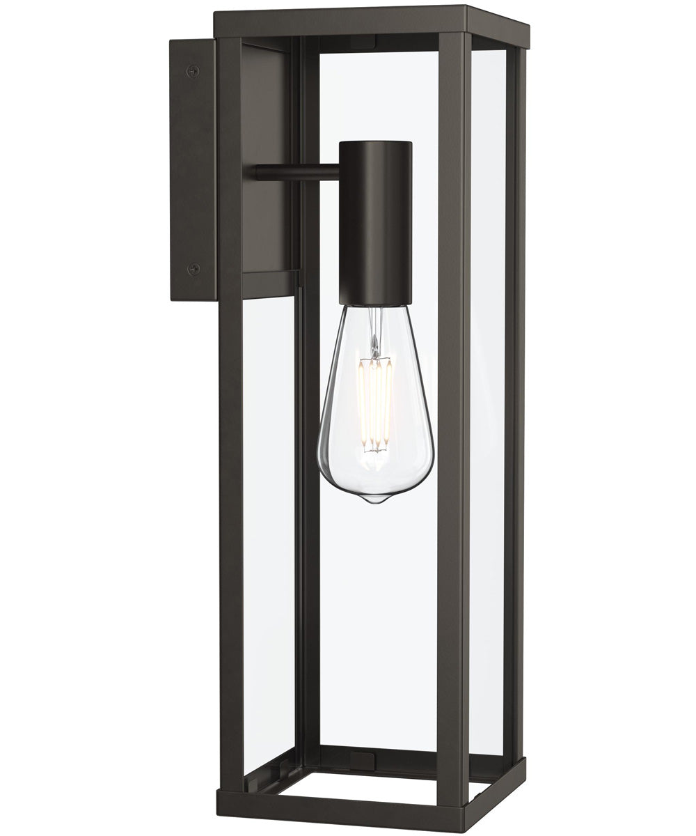 Ryle 1-Light Large Wall Lantern with Clear Glass Panels Antique Bronze