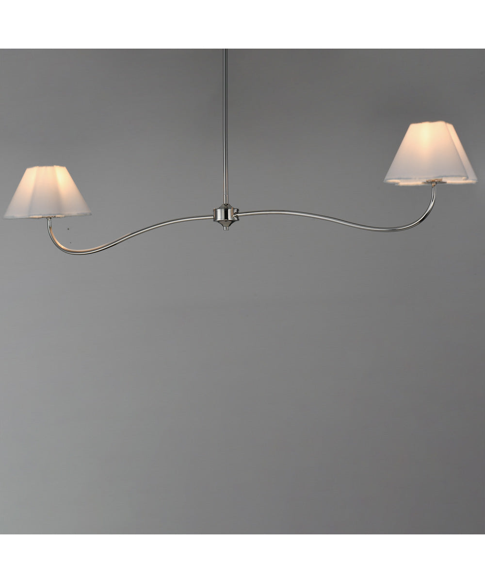 Saxon 2-Light Pendant Polished Nickel