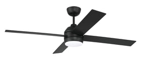 Kelsey 52" 4-blade Indoor Ceiling Fan 1-Light Fan Flat Black