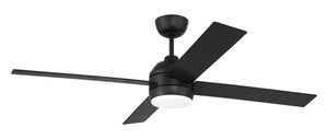 Kelsey 52" 4-blade Indoor Ceiling Fan 1-Light Fan Flat Black