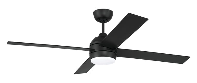 Kelsey 52" 4-blade Indoor Ceiling Fan 1-Light Fan Flat Black