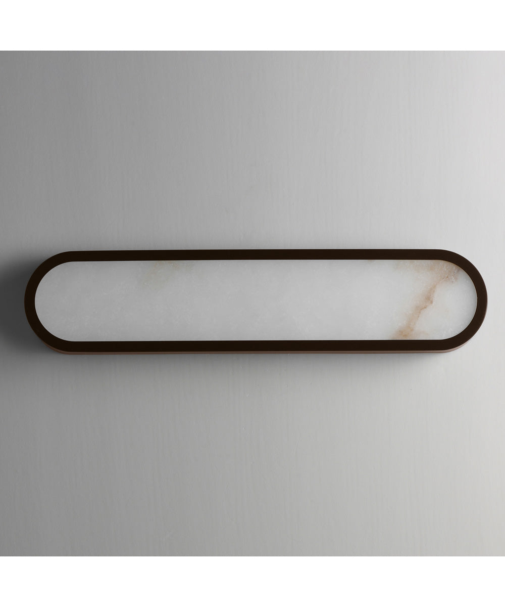 Plinth 24 inch LED  Alabaster Wall Sconce Dark Bronze