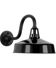 Cedar Springs Black 1-Light Farmhouse Extra-Large Wall Lantern Gloss Black