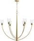 Jheni 6-Light Large Chandelier with Clear Glass Shades Brushed Gold