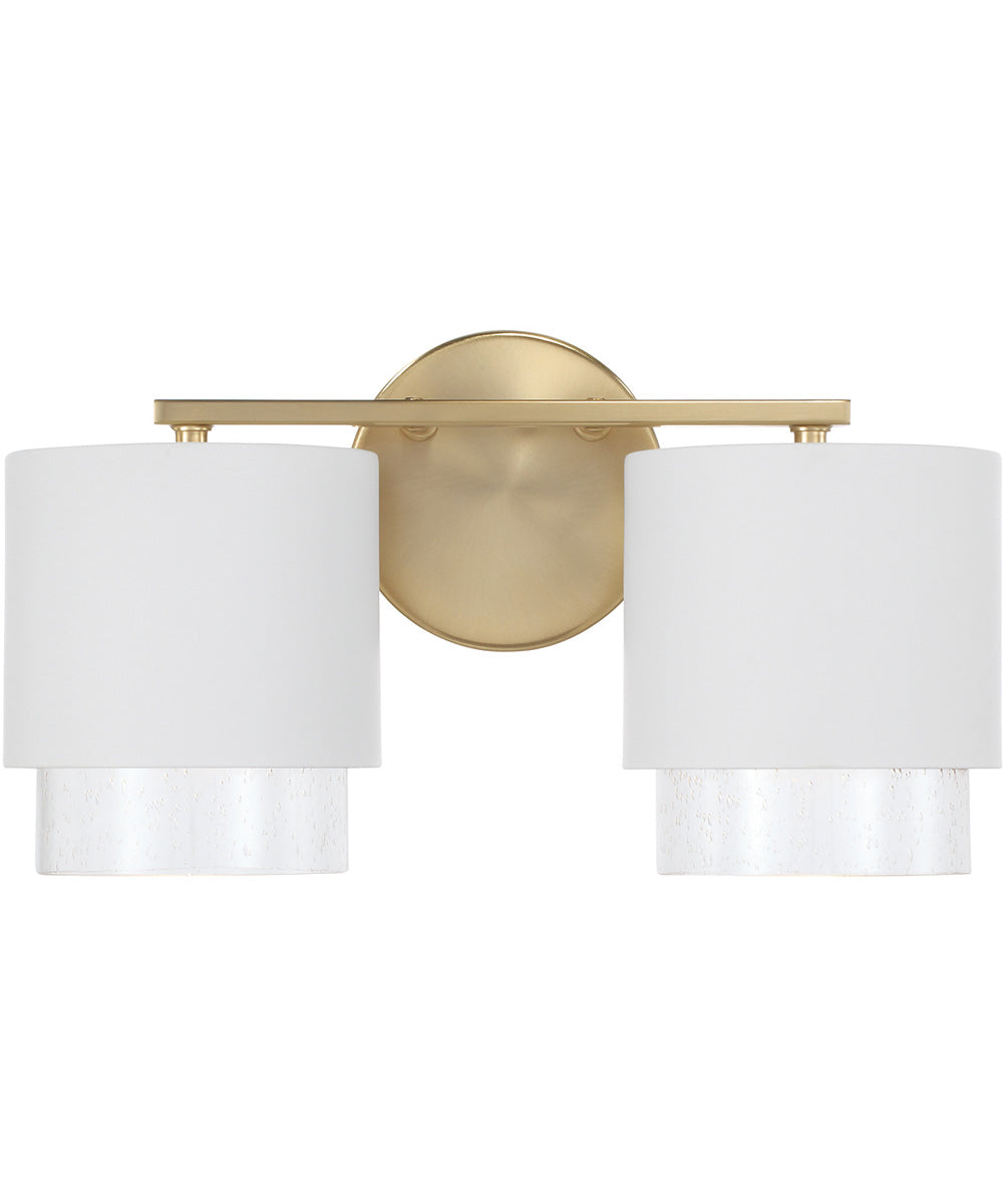 Weller 2-Light Vanity Matte Brass and White
