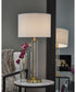 Orenman Glass Table Lamp Set of 2 Clear/Brass