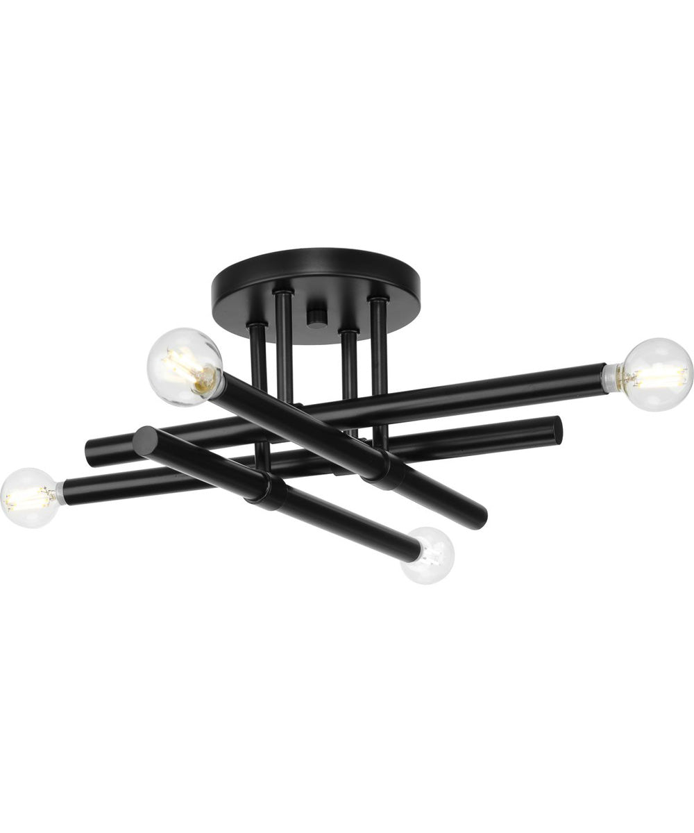 Arya 4-Light 20" Semi-Flush Mount Light Matte Black