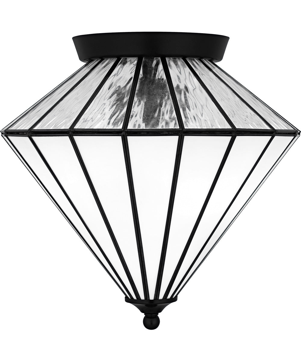 Tiffany Medium 3-light Flush Mount Matte Black