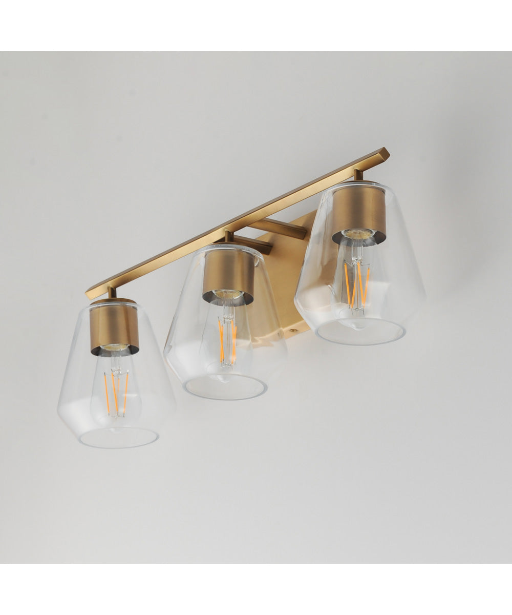 Geode 3-Light Bath Vanity Natural Aged Brass