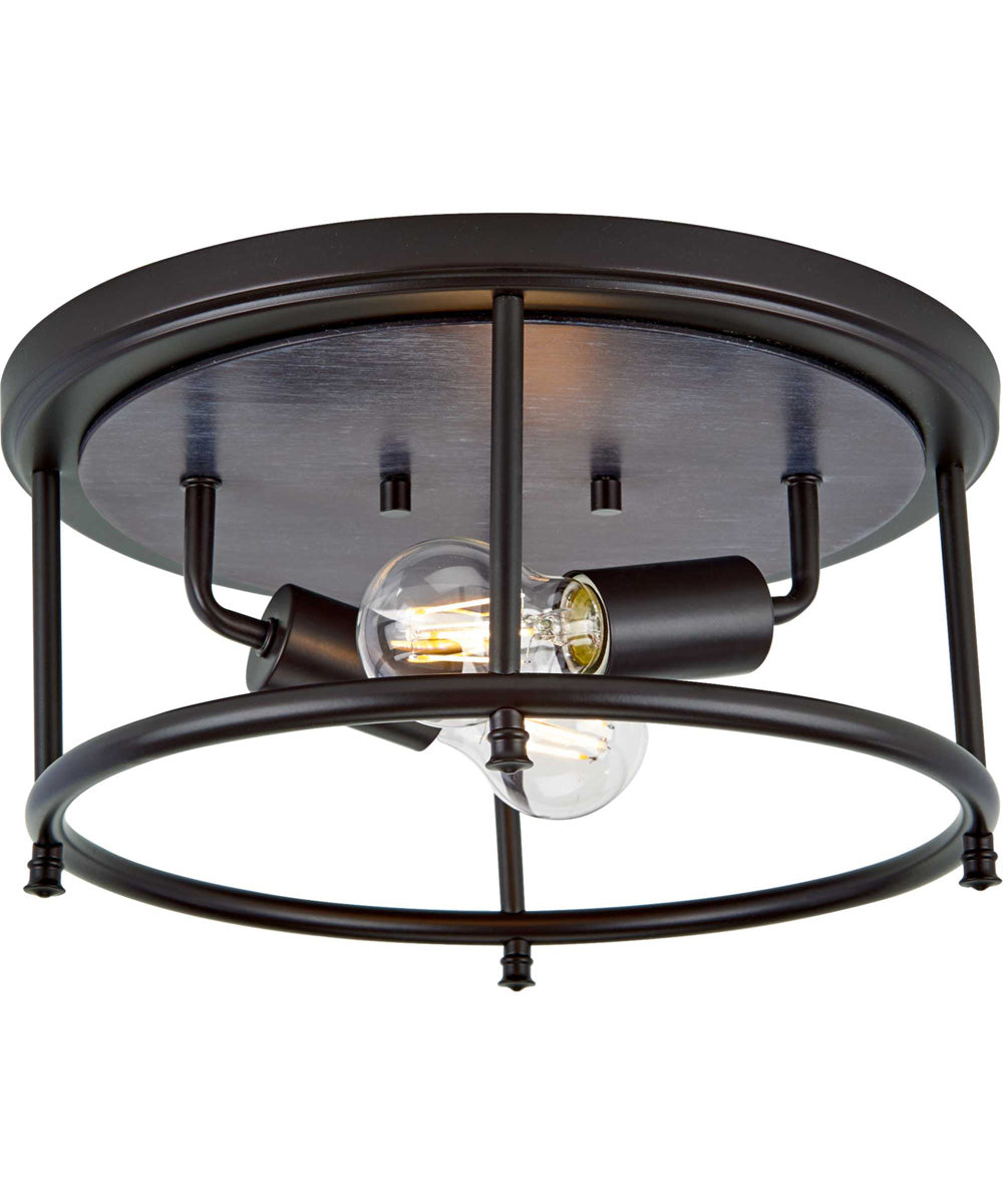 Durrell 2-Light Black 13" Flush Mount Matte Black