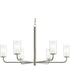 Mack 6-Light Chandelier with Layered Glass Shades Brushed Nickel