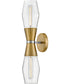 Livie 2-Light Large Two Light Sconce in Lacquered Brass