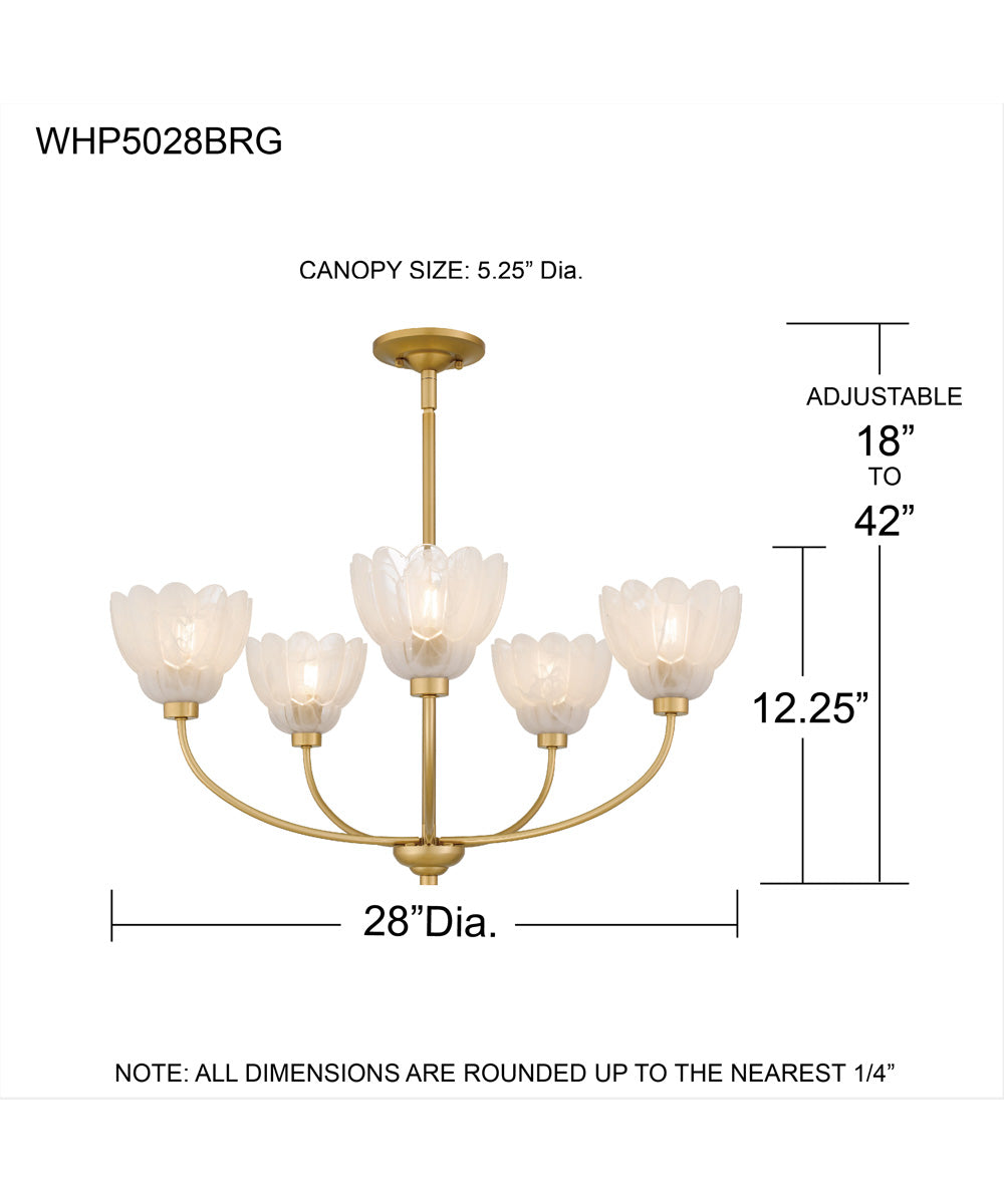 Whitecap 5-light Chandelier Brushed Gold