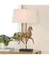 Table Lamp with Black Base and Aged Brown with Gold Accents