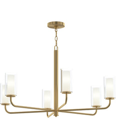 Mack 6-Light Chandelier with Layered Glass Shades Brushed Gold
