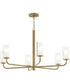 Mack 6-Light Chandelier with Layered Glass Shades Brushed Gold