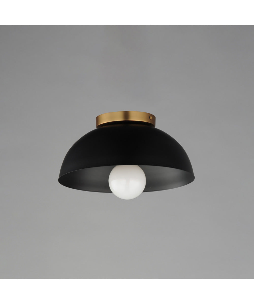 Thelonious 12 inch Flush Mount Black / Natural Aged Brass