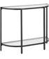 Accent Furniture with Tempered Glass Top with Shelves Satin Black