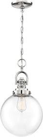 10"W Skyloft 1-Light Pendant Polished Nickel / Clear