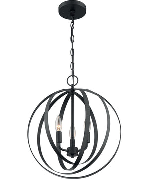 16"W Pendleton 3-Light Pendant Matte Black
