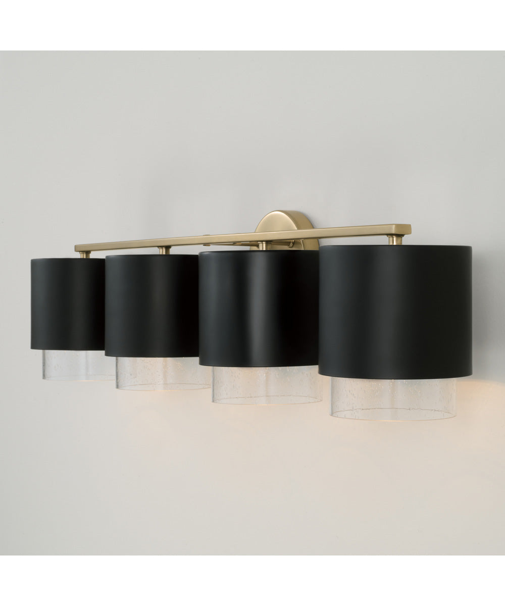 Weller 4-Light Vanity Matte Brass and Black