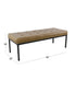 Tufted Metal Bench - Light Brown Faux Leather