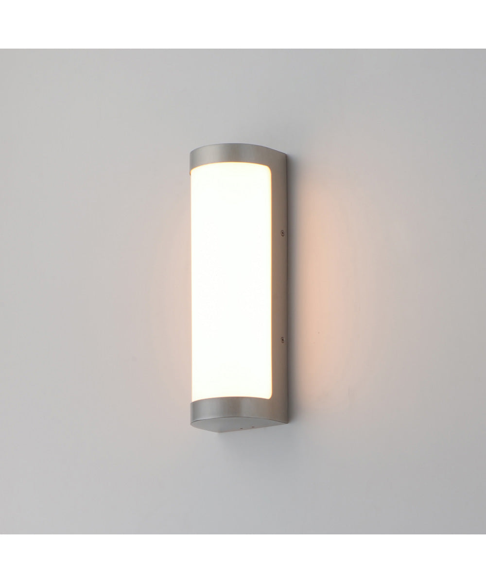 Halfpipe 15 inch LED Outdoor Sconce - 5CCT Brushed Aluminum