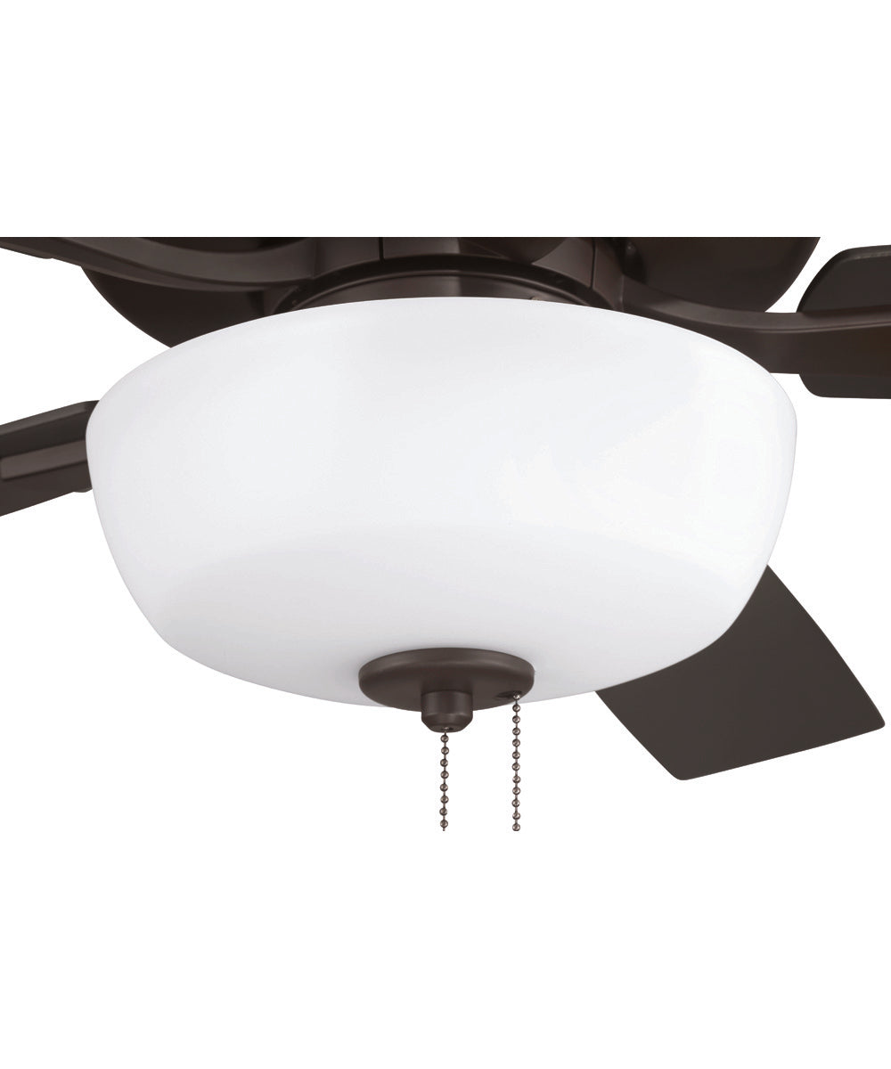 EOS 2 Light Frosted White Bowl 52" Ceiling Fan 2-Light Fan Classic Bronze
