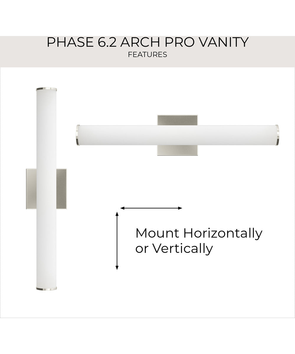 Phase 6.2 36 in. 5CCT Integrated LED Linear Vanity Light Brushed Nickel