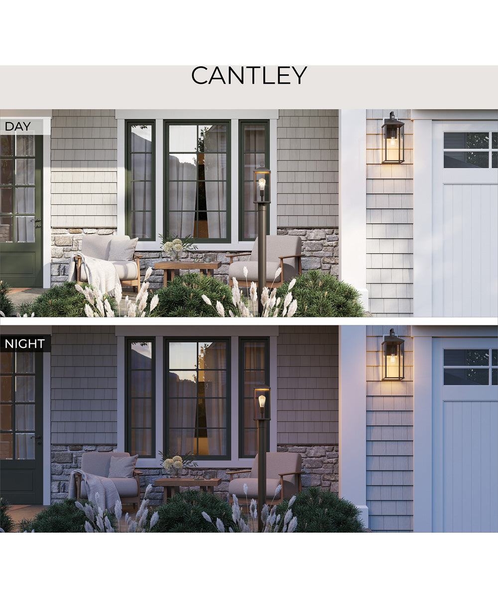 Cantley Large Outdoor Wall Lantern with Clear Glass Panels Antique Bronze
