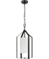 Vertex 1-Light Etched White Foyer Light Matte Black