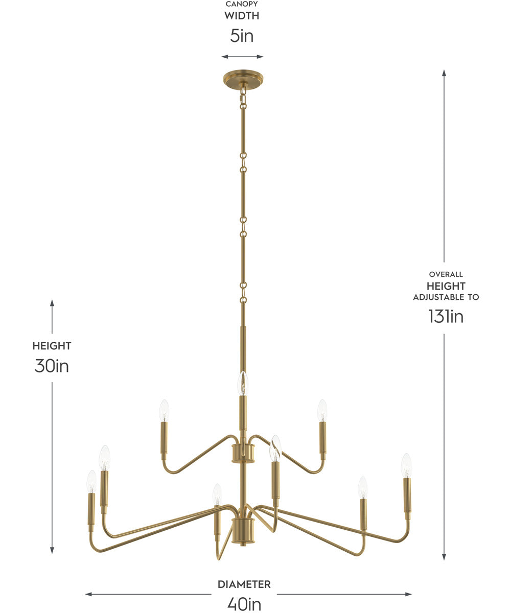 Pilar Two-Tier 9-Light Chandelier Brushed Gold