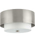 Silva 2-Light White Linen Shade 14" Flush Mount Brushed Nickel