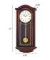27"H Wall Clock Mahogany Solid Wood
