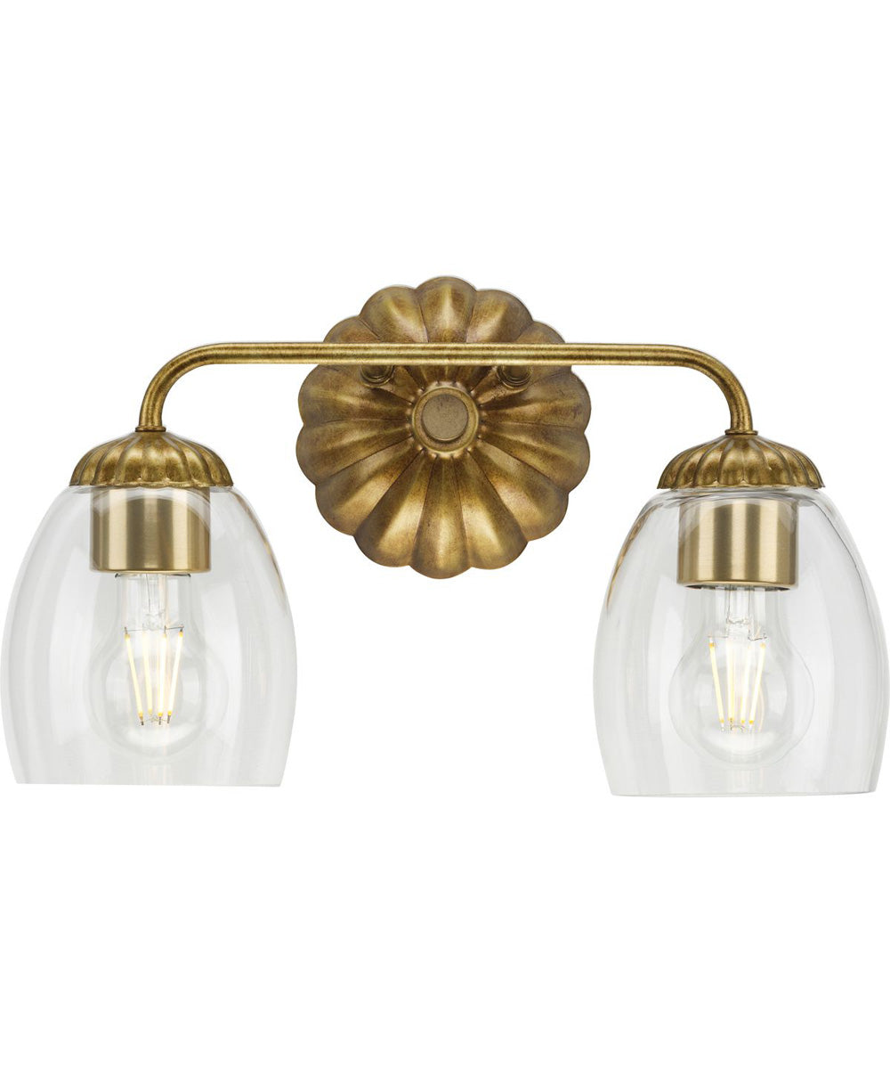 Quillan 2-Light Transitional Bath & Vanity Light Gold Ombre