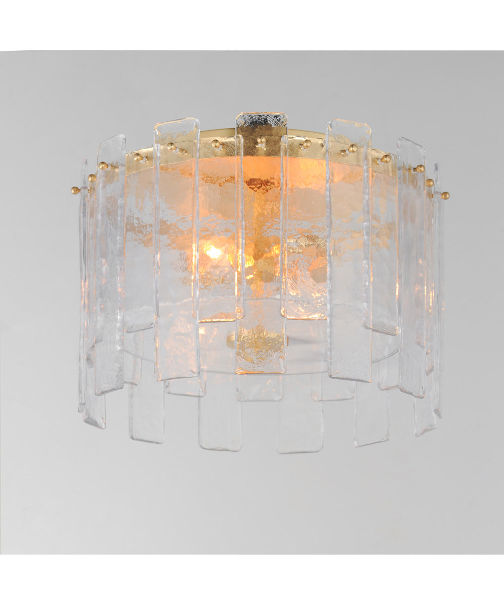 Warren 2-Light Flush Mount Gold Leaf