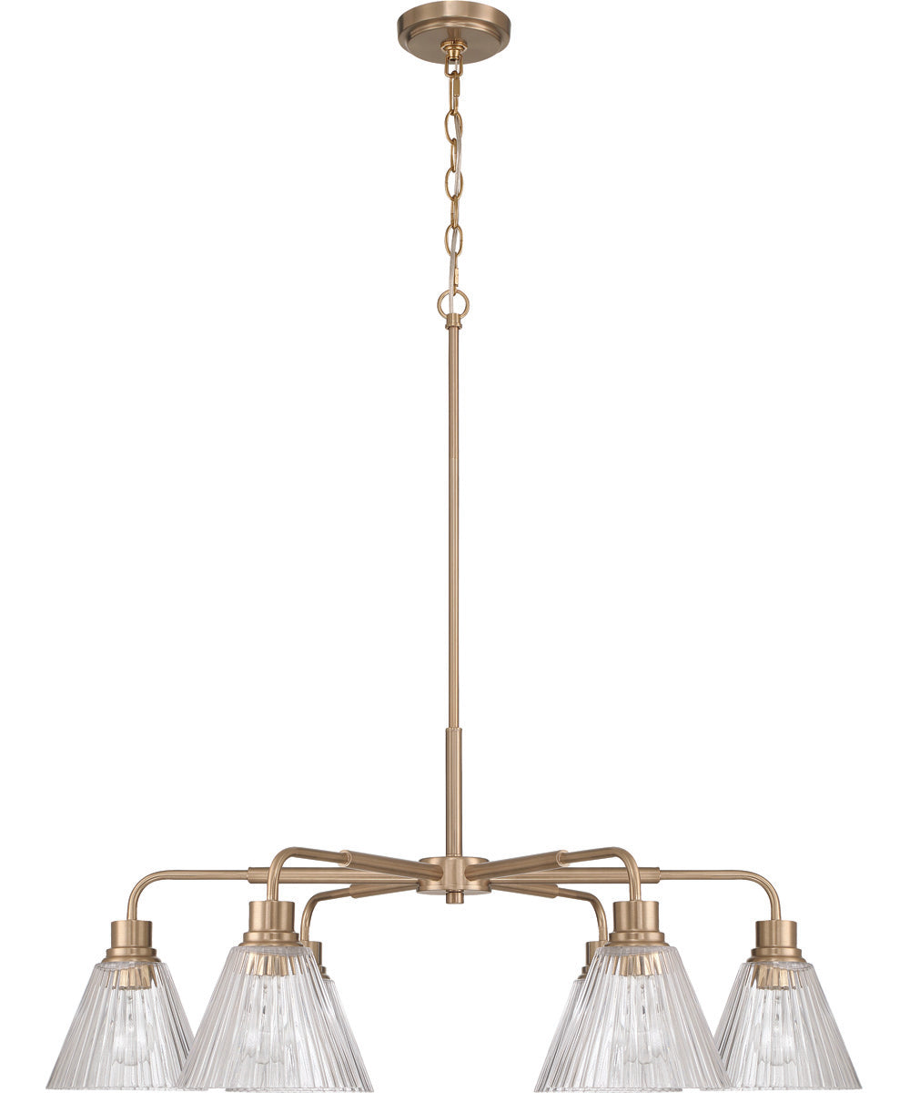 Pleated 6-Light Lighting Premium Bronze