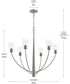 Jheni 6-Light Chandelier with Clear Glass Shades Brushed Nickel